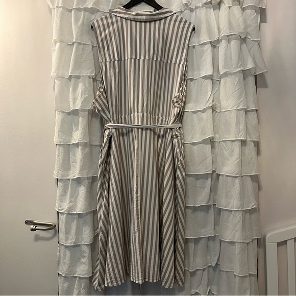 torrid Cotton Stripe Tie Waist Poplin Shirt Dress w/ Pockets - Size 6X - Picture 8 of 14